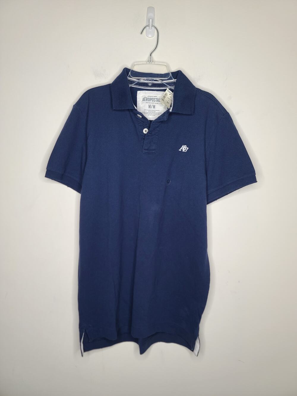 NWT Aeropostale blue short sleeve polo shirt with distressing - medium